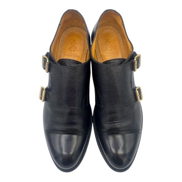 The Office of Angela Scott Mr. Colin Black Leather Double Monk Strap Loafer 41 - Picture 3 of 15